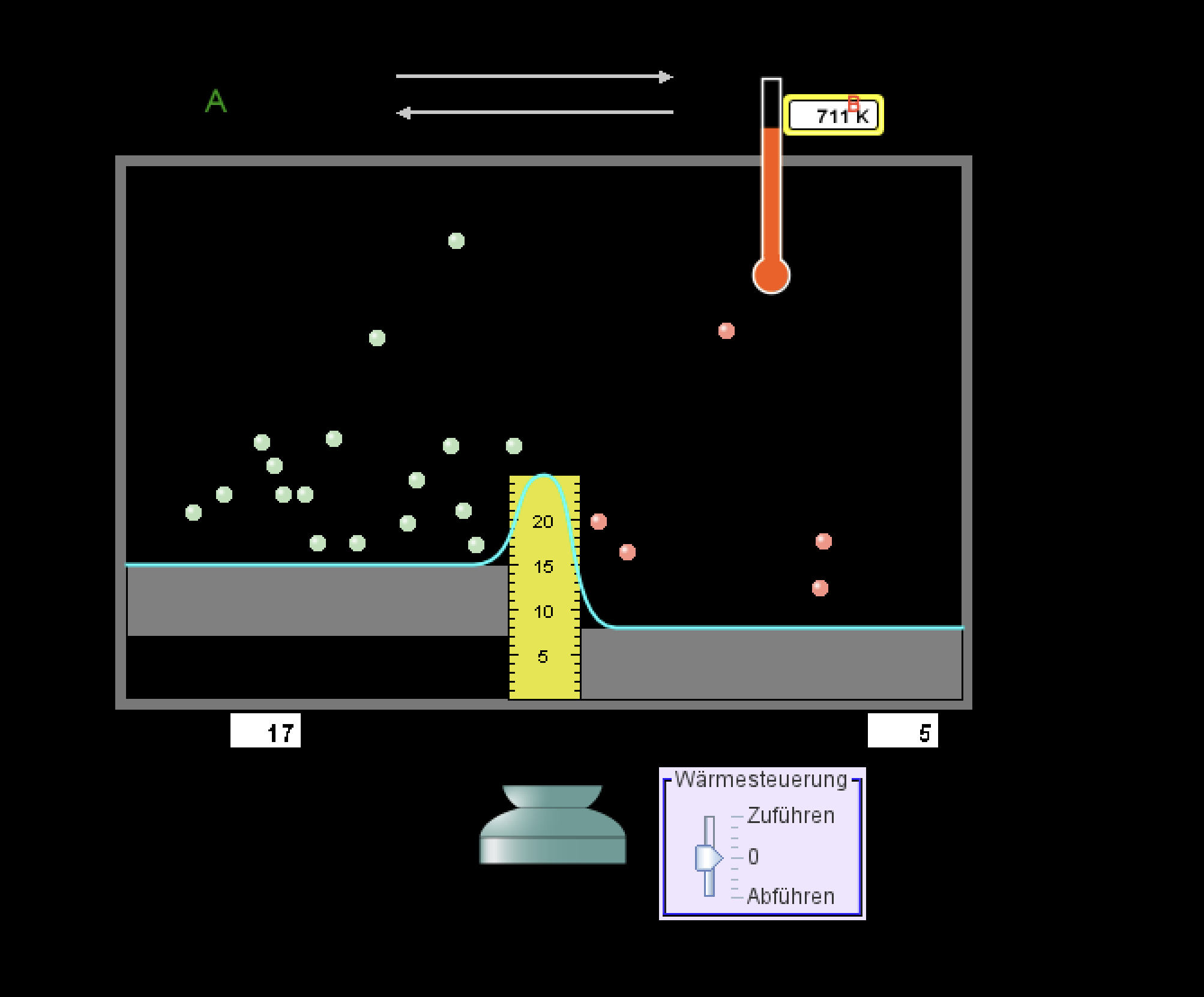 Simulation einer umkehrbaren Reaktion