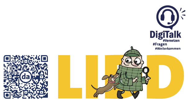 Pixeldetetektiv, Maskottchen des Selbstlernkurses Lernen in der digitalen Welt der Digitalassistenz