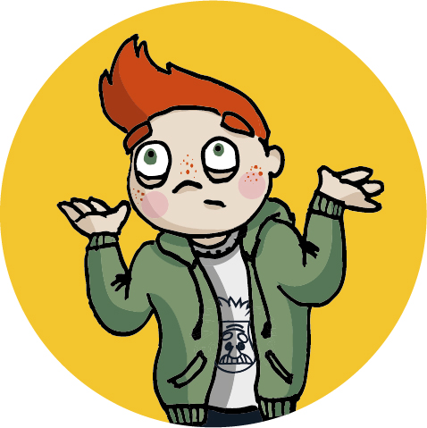 Murphy, 5. Klasse, ein rothaariger Junge mit Sommersprossen und grüner Jacke - im Comic-Stil