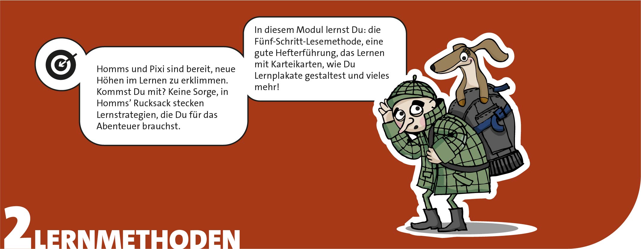 In diesem Modul lernst du die Fünf-Schritt-Lesemethode, eine gute Hefterführung, Lernen mit Karteikarten, Lernplakate.