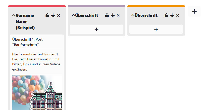 Im Board von moodle sind Beispiele für Posts zum Hotel.
