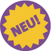 Lila Icon mit gelbem Stern mit Aufschrift "NEU!"