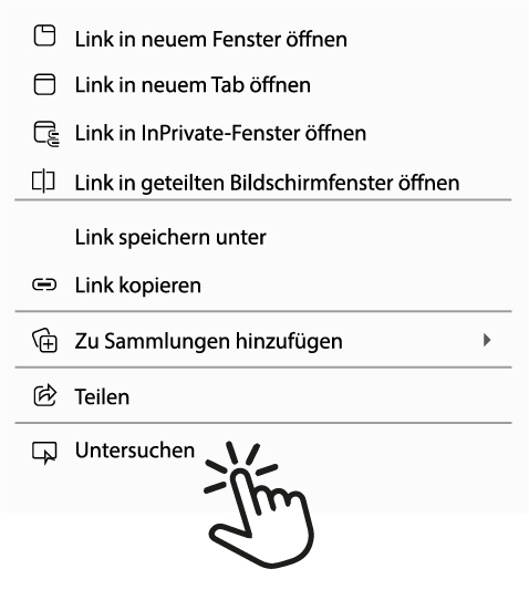 Screenshot des Browser-Kontextmenüs