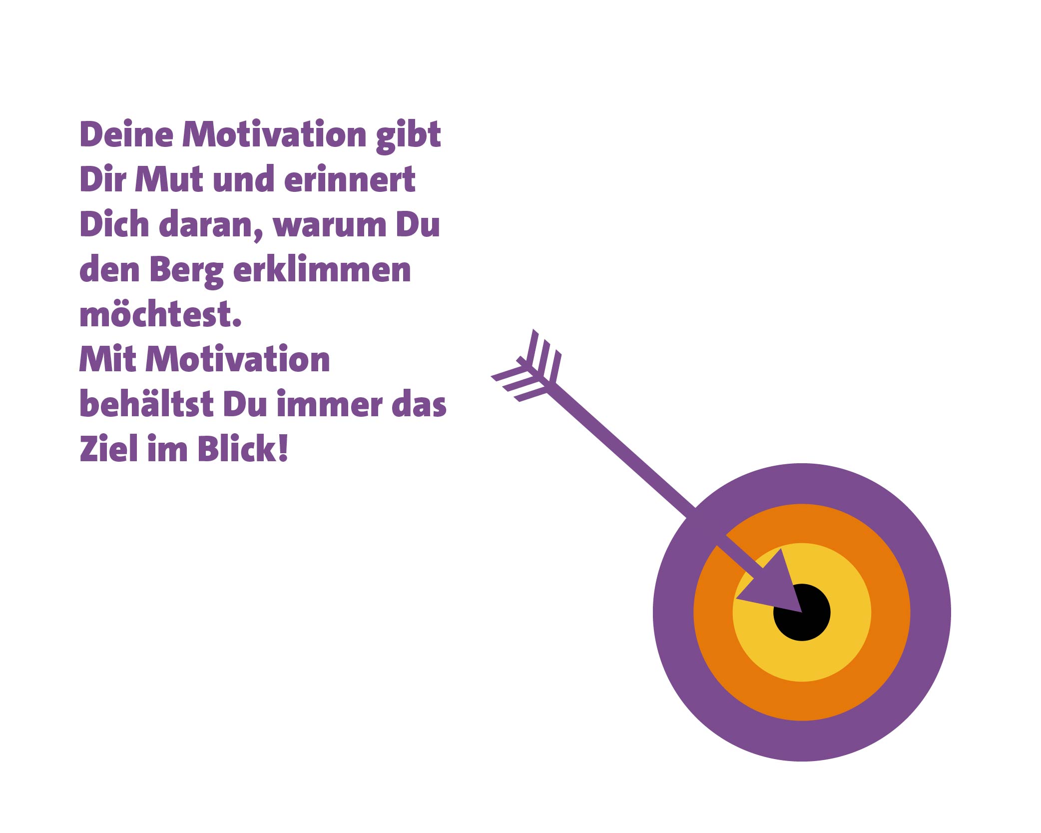 Deine Motivation gibt Dir Mut und erinnert Dich daran, warum Du den Berg erklimmen möchtest.