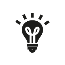 Glühbirne als Icon für das Modul Lernen