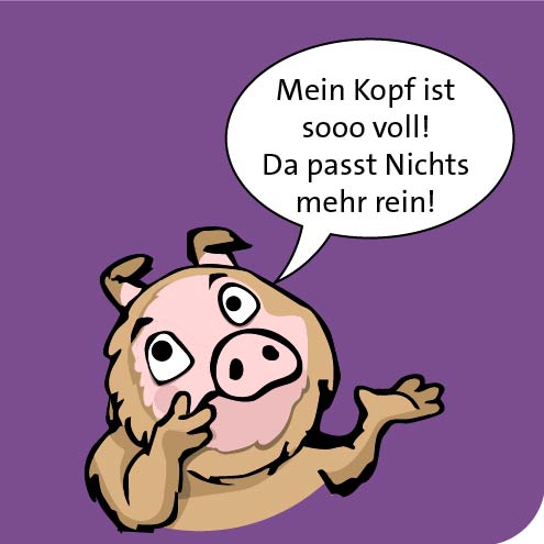 Mein Kopf ist sooo voll!
Da passt Nichts mehr rein!