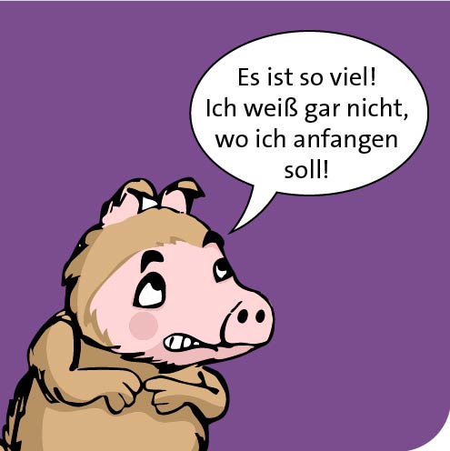 Es ist so viel! Ich weiß gar nicht, wo ich anfangen soll!