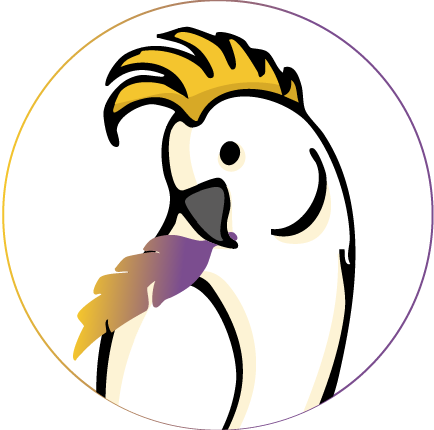 Lorelei im Viertelprofil mit Feder im Schnabel