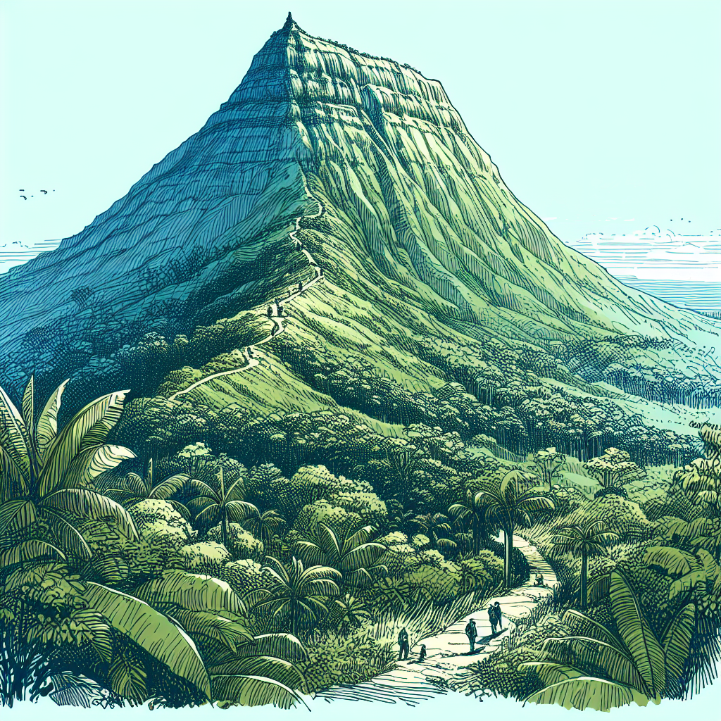 Bild eines Pfades durch einen Wald auf einen Berg