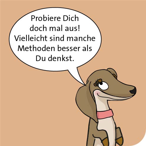 Probiere Dich doch mal aus? Vielleicht sind manche Methoden besser als Du denkst.
