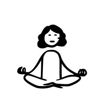 Eine Figur meditiert im Lotussitz.