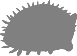 eine graue Silhouette eines stacheligen Tieres