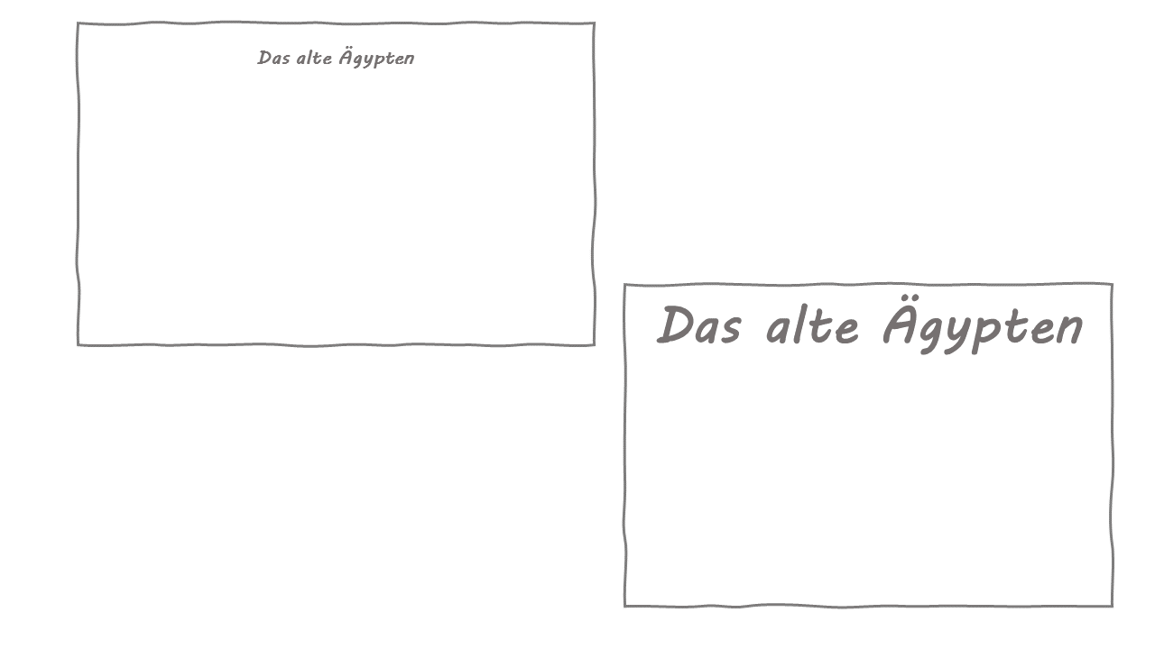 Zwei Lernplakate mit der Überschrift "Das alte Ägypten", eines mit kleiner Überschrift, eines mit großer.