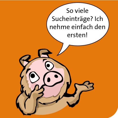 So viele Sucheinträge? Ich nehme einfach den ersten!