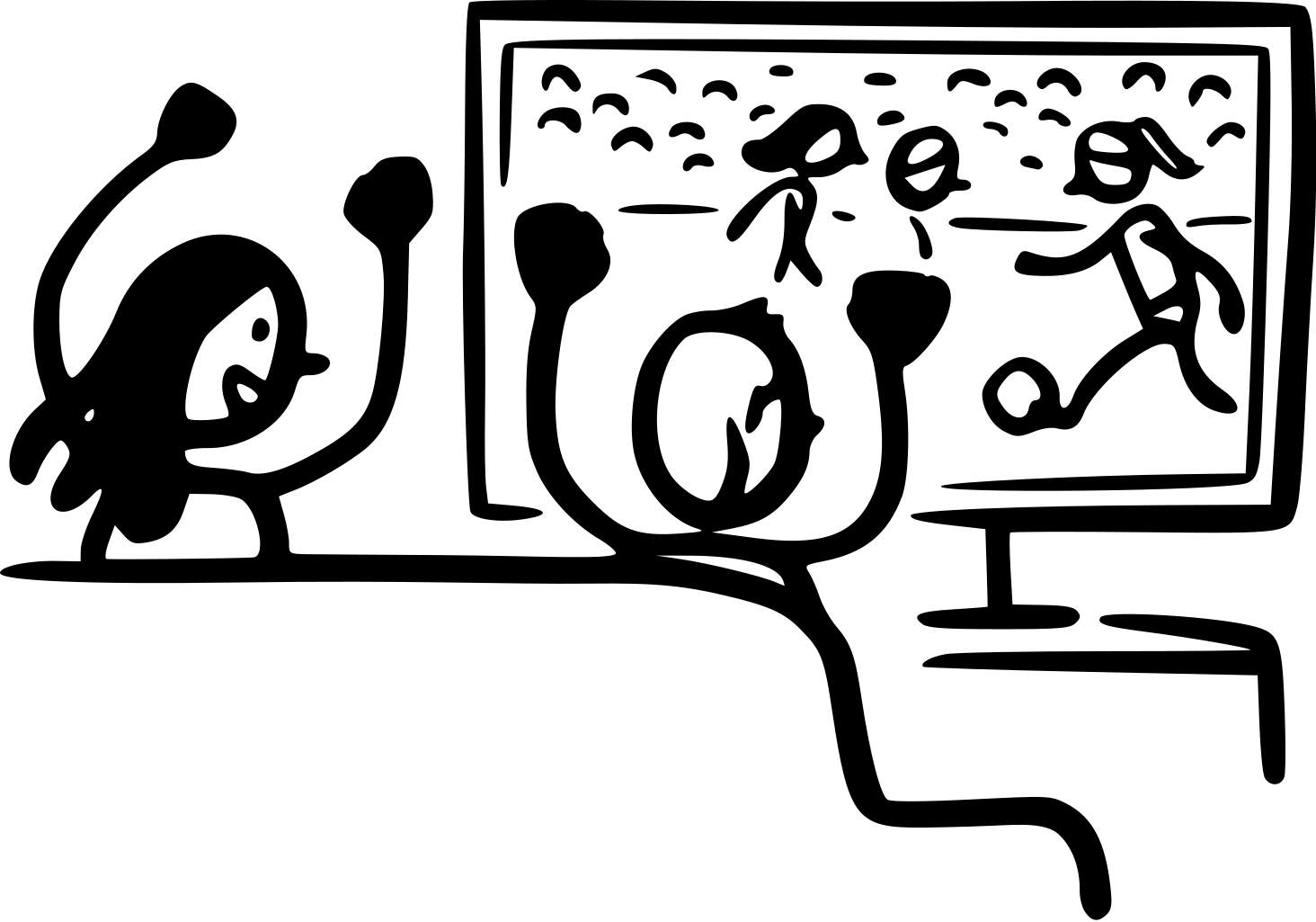 Zwei Personen schauen sich Im Fernseher ein Fußballspiel an.