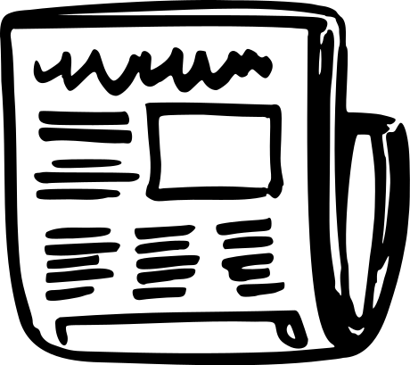 Schwarz-Weiß-Grafik einer Zeitung