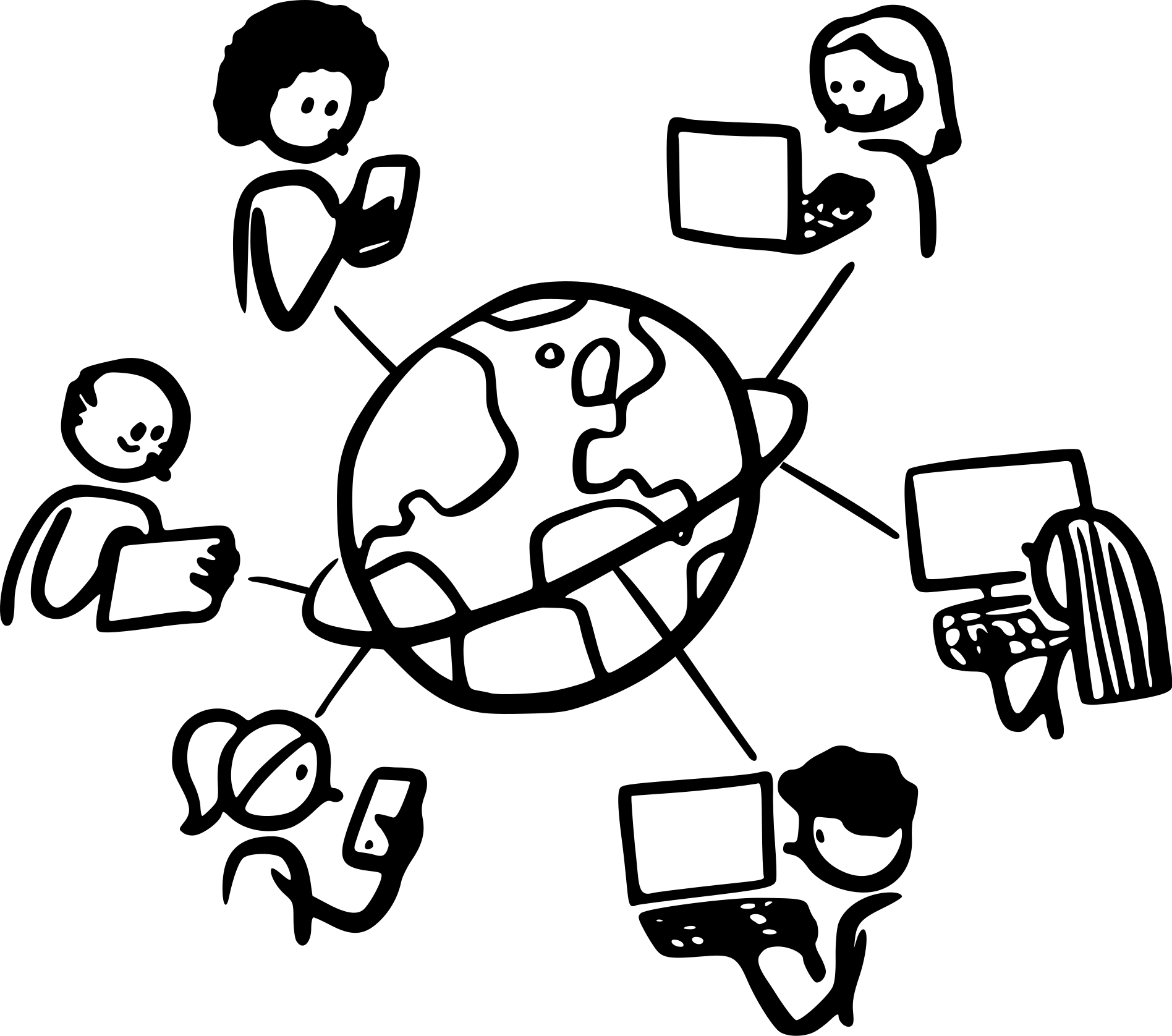 Kinder surfen mit verschiedenen Geräten im Internet