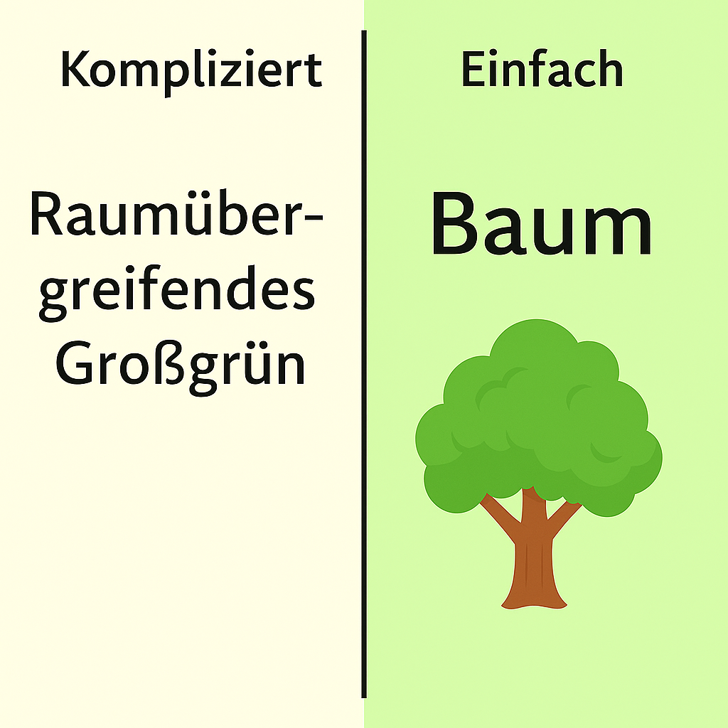 Grafik für einfache Wörter