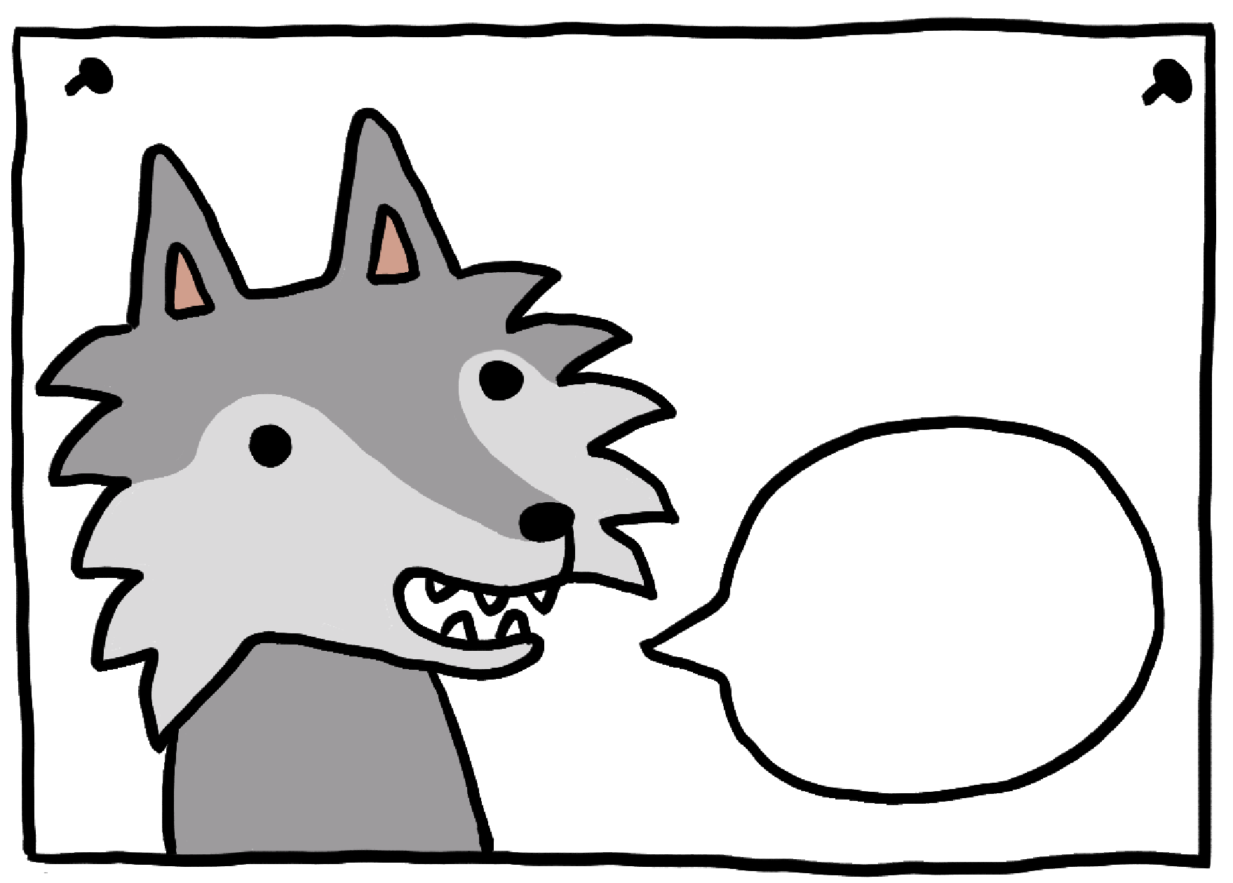 Wolf mit Sprechblase