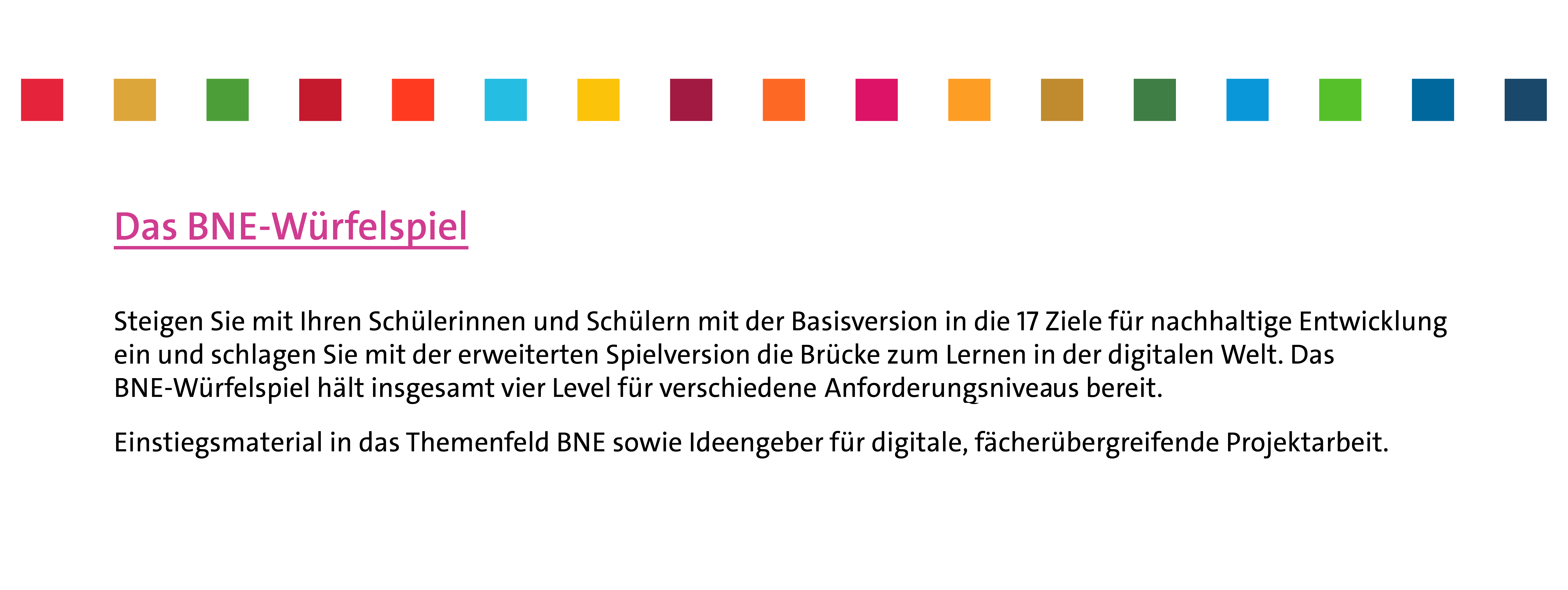 Das BNE-Würfelspiel