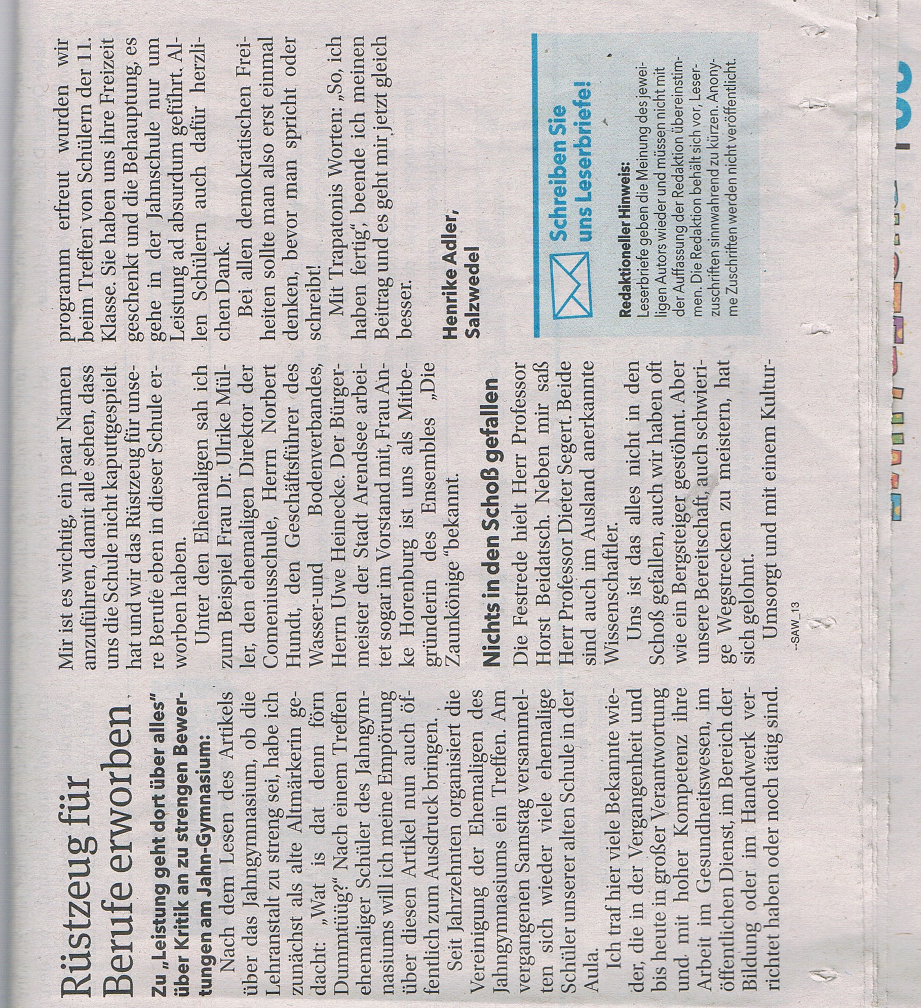 Artikel aus der Volksstimme