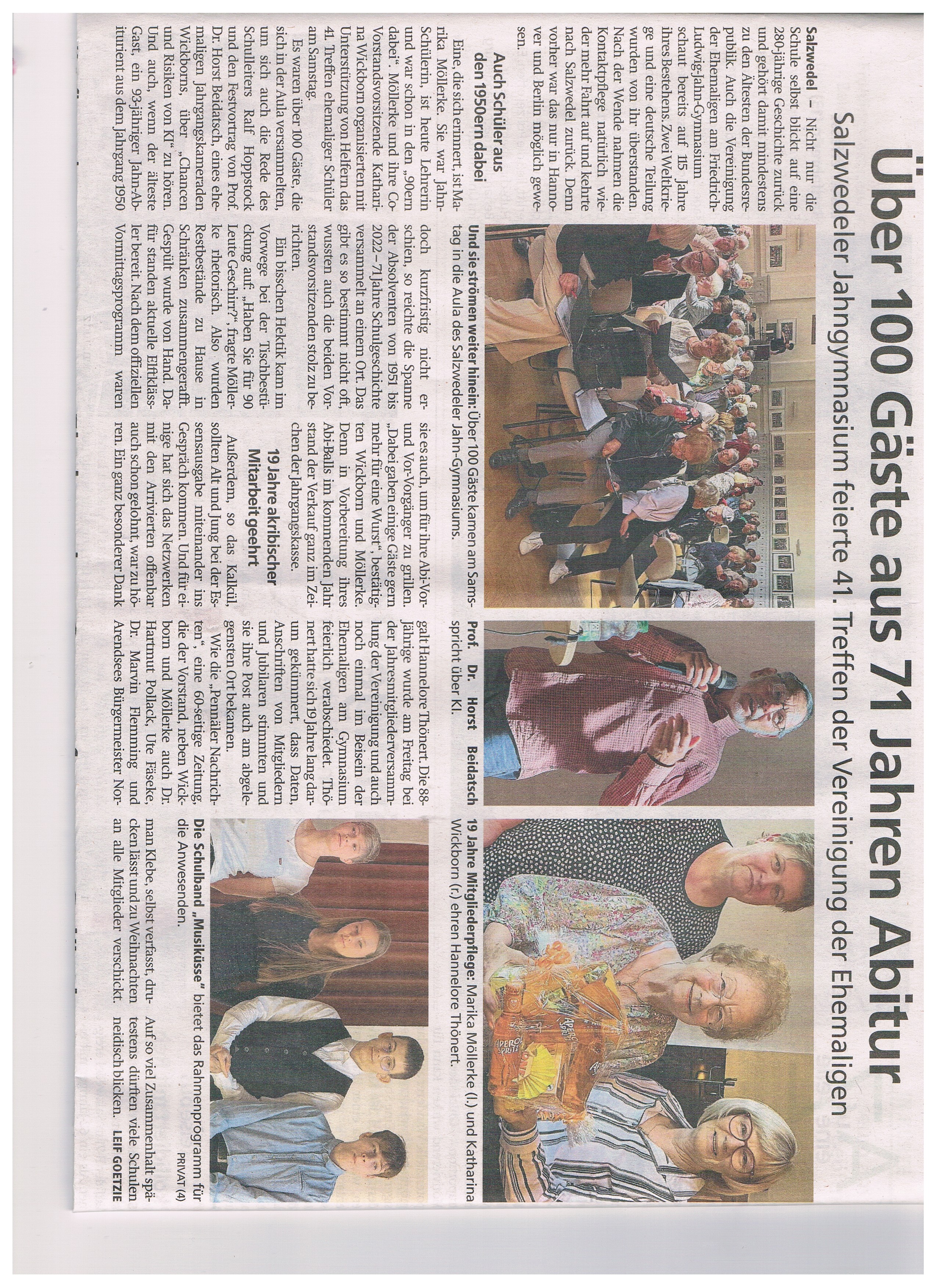 Zeitungsartikel der Altmarkzeitung