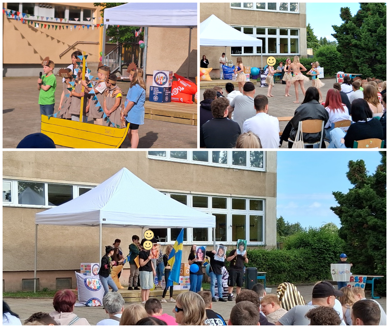 Schulfest-Programm: 1, 2, 5a, 8a