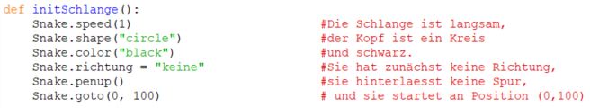 Bild: Initialisierungsfunktion für die Schlange